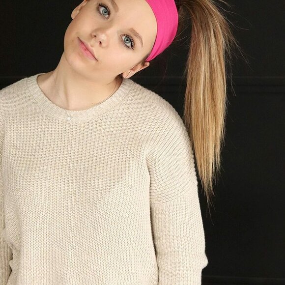 Soft Cotton Headbands Pack 12 Hot Pink Elastic Hairbands for Sports & Fashion main image 4